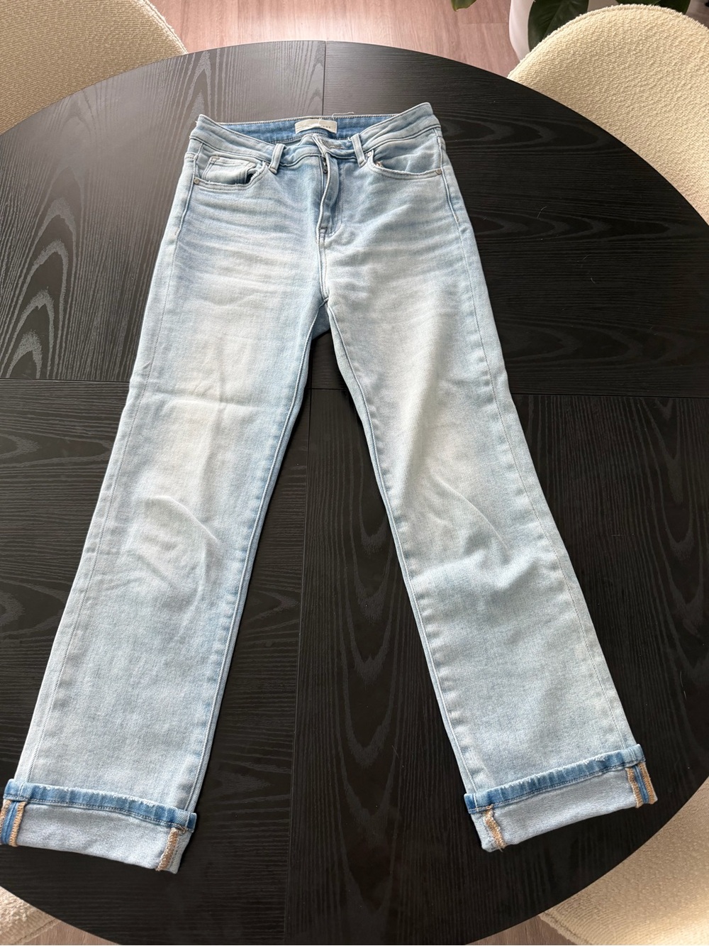 Risen Los Angeles Womens Cropped Light Wash Jeans Size 3/26 Stretch